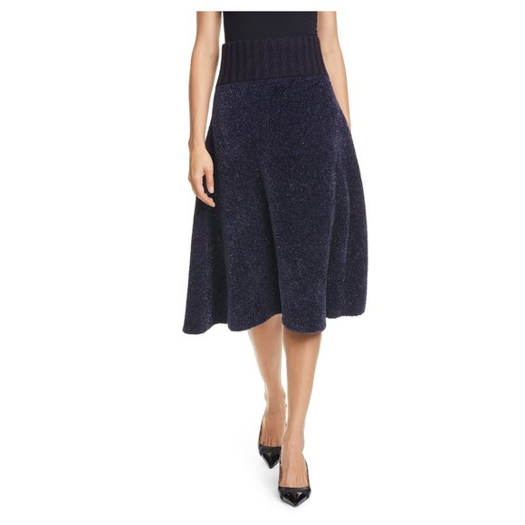 NWT TORY BURCH Lurex Sweater Midi Skirt- for Work or Holiday Style - Picture 1 of 11